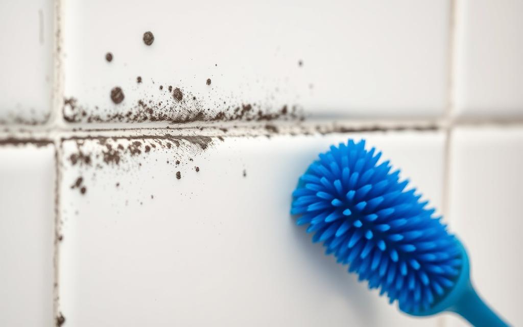 Mould on bathroom tile grout
